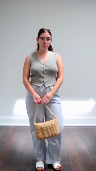 Summer outfit of the day! I have been loving this knit vest from TJ maxx. If you find something similar size up because I typically wear a size small and I bought this in a large. Paired with striped pants so easy and cute for summer  

#LTKcanada #LTKsummer