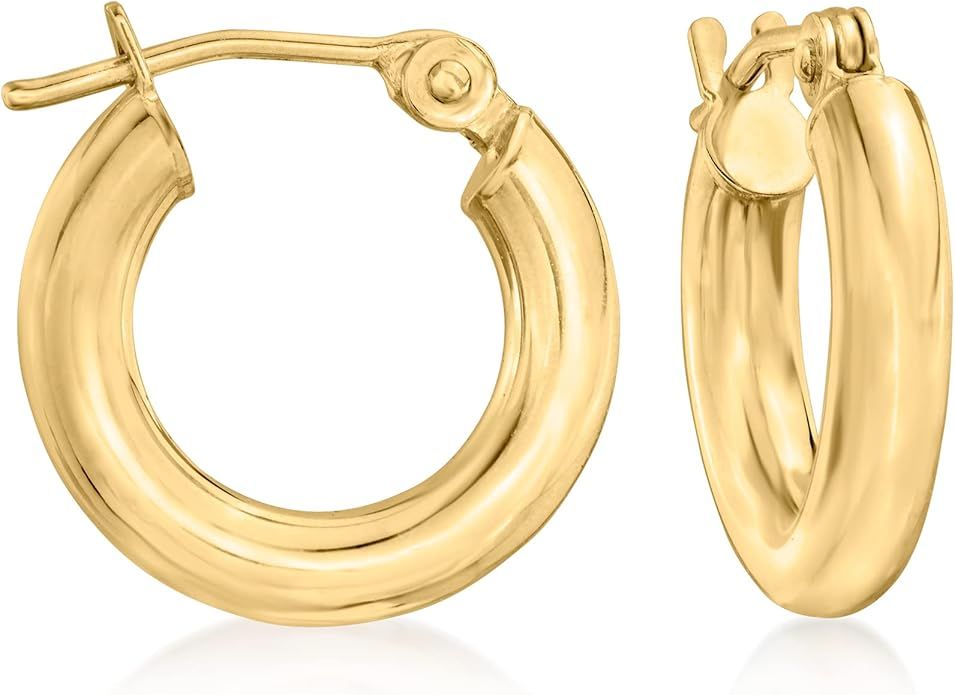 RS Pure by Ross-Simons 3mm 14kt Yellow Gold Huggie Hoop Earrings | Amazon (US)