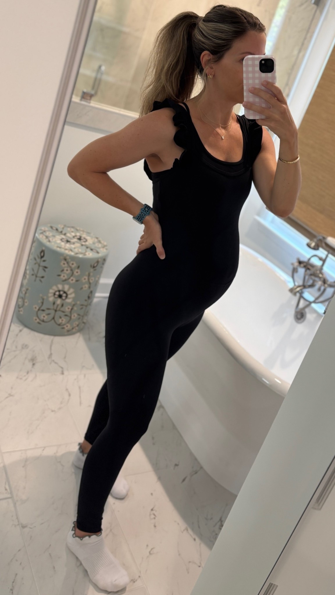 Favorite bodysuit! Non-maternity and super stretchy, wearing a small ✨

#LTKBump #LTKSeasonal #LTKActive