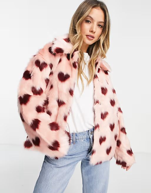 Faux fur hotsell jacket monki