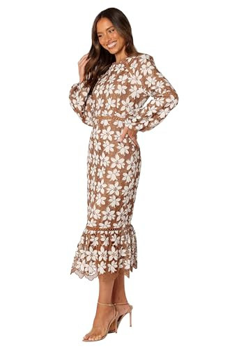 Petal & Pup Women's Pierre Long Sleeve Lace Maxi Dress, Mocha | Amazon (US)