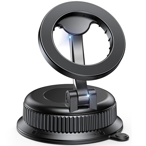 BOSILLEY Magnetic Car Phone Holder for MagSafe, Strong Suction Cup Car Phone Mount for Dashboard & Windshield, 360° Rotatable & Foldable, Adjustable Cell Phone Holder for Car, Fits iPhone 12–17 Series | Amazon (US)