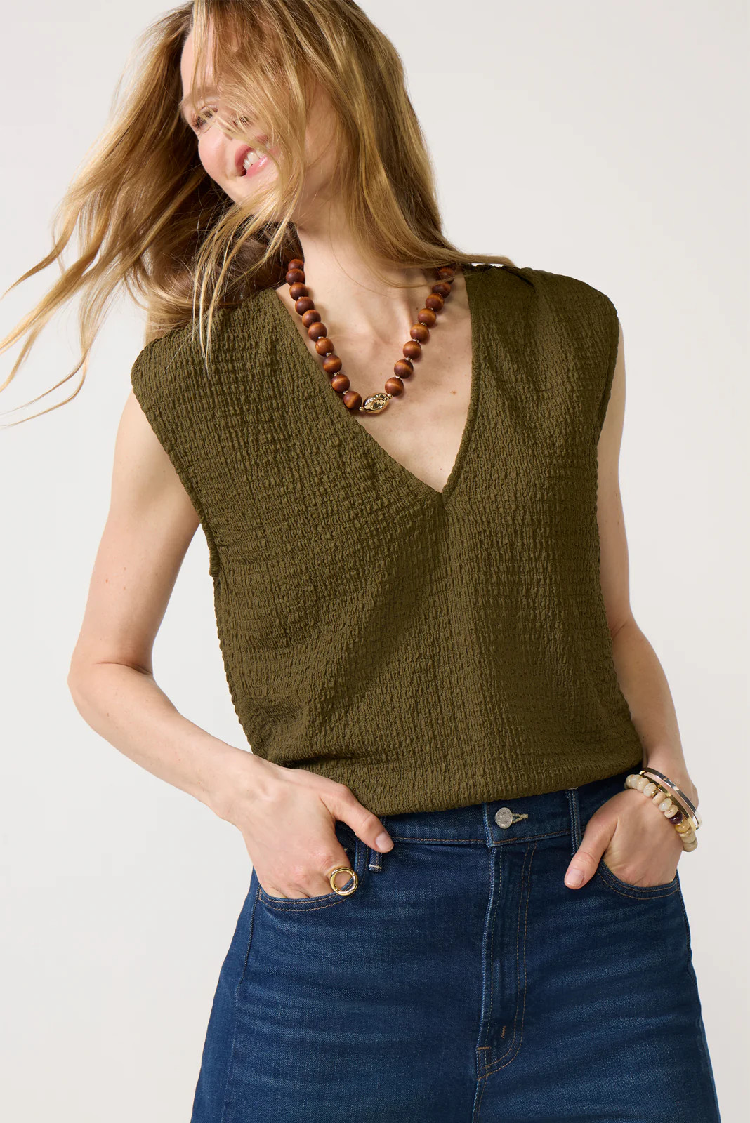 Savanna Pucker Tie Back Top | Evereve