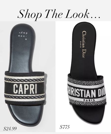 Shop the look Dior Dway slides
sandals
Black
Look for less
Target finds
Target style
Spring shoes
Slip ons


#LTKSeasonal #LTKshoecrush #LTKfindsunder50