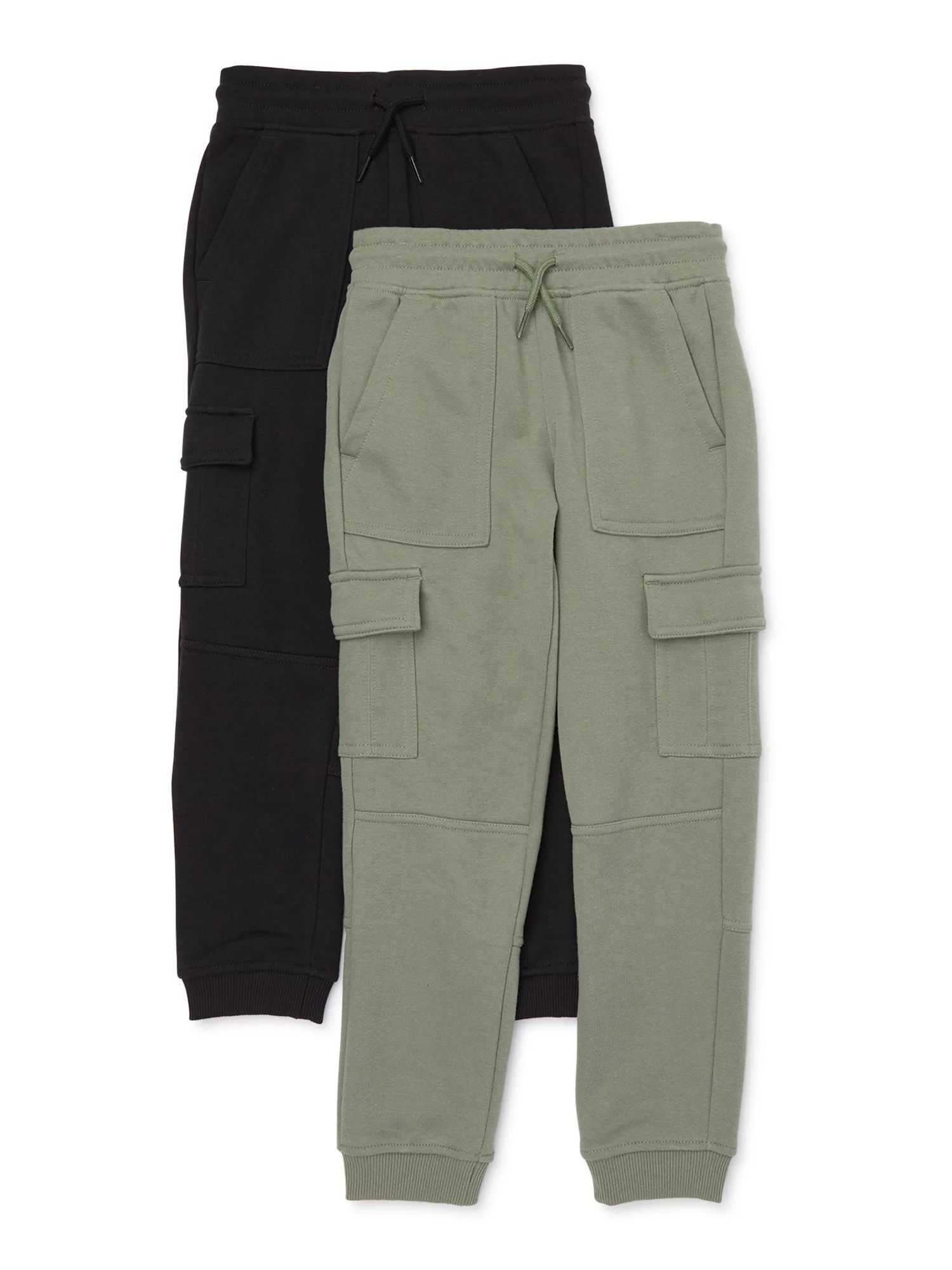 Wonder Nation Boys Terrycloth Cargo Joggers, 2-Pack, Sizes 4-18 & Husky | Walmart (US)