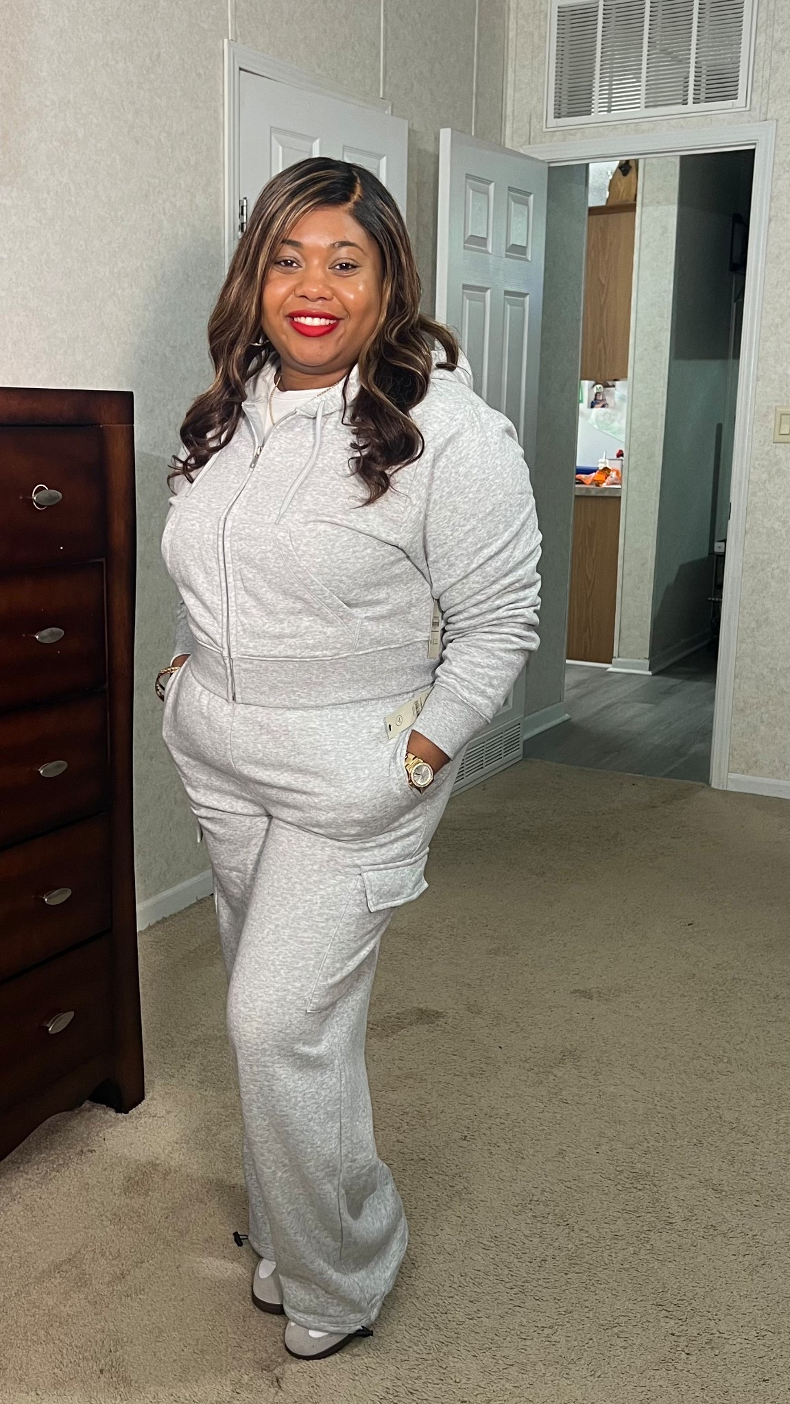Walmart cozy sweatsuit with cargo sweatshirt. Also available in my Walmart storefront. Wearing size large 

#LTKFindsUnder50 #LTKStyleTip #LTKMidsize