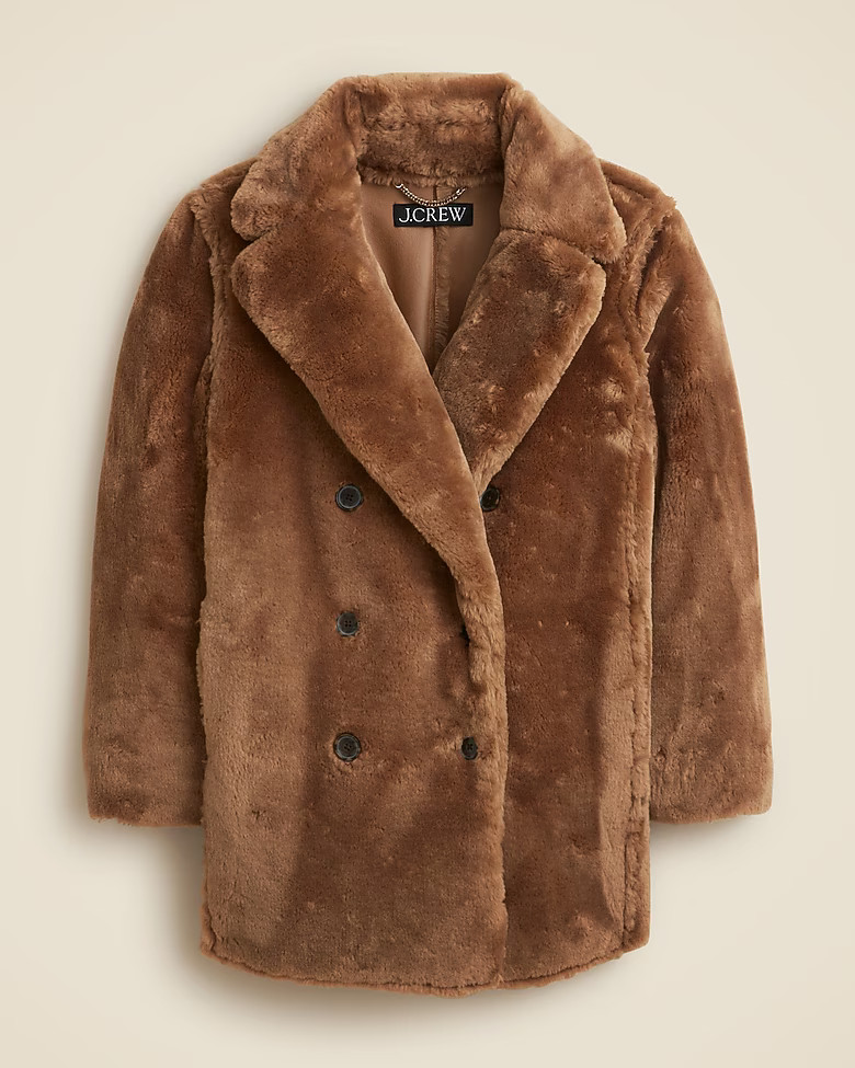 Faux-fur peacoat | J. Crew US