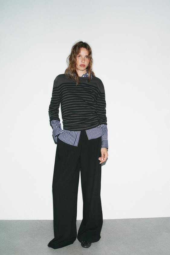 PINSTRIPE PANTS WITH PLEATS AND FLAPS | Zara US
