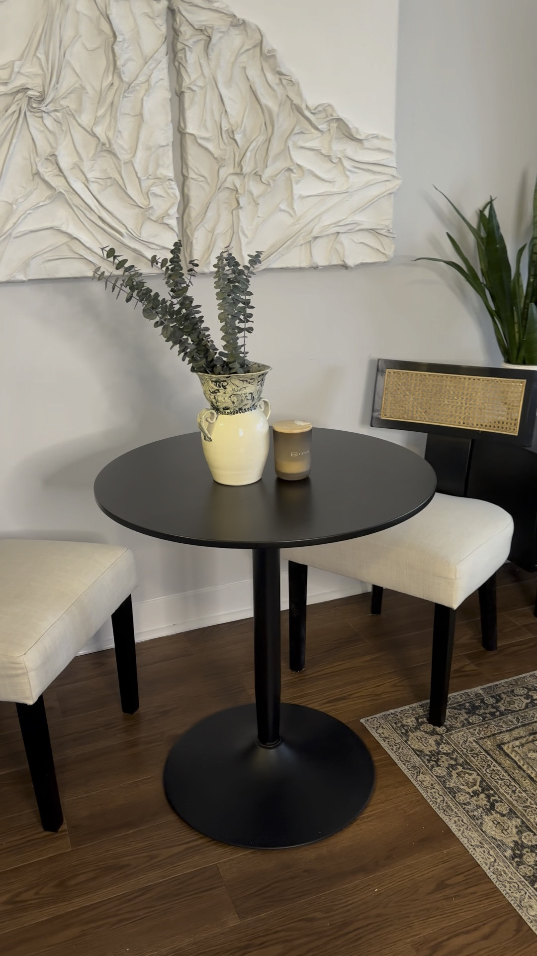 These Rattan Dining Chairs and round dining table fit perfectly in a small apartment. I live in a small apartment, but space didnt stop me from having a dining area in my home. I created a split living dining area that doesnt feel crowded still leaving a large amount of space to move around.

Wayfair. Amazon. Home finds. Furniture for small spaces. Furniture. Dining furniture. Dining table and chairs. Dining chairs. Rattan furniture. 

#LTKcasa #LTKcanada #LTKstyletip