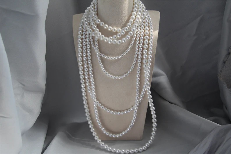 French Multi-layer Pearl Beaded Necklace - Etsy UK | Etsy (Global)