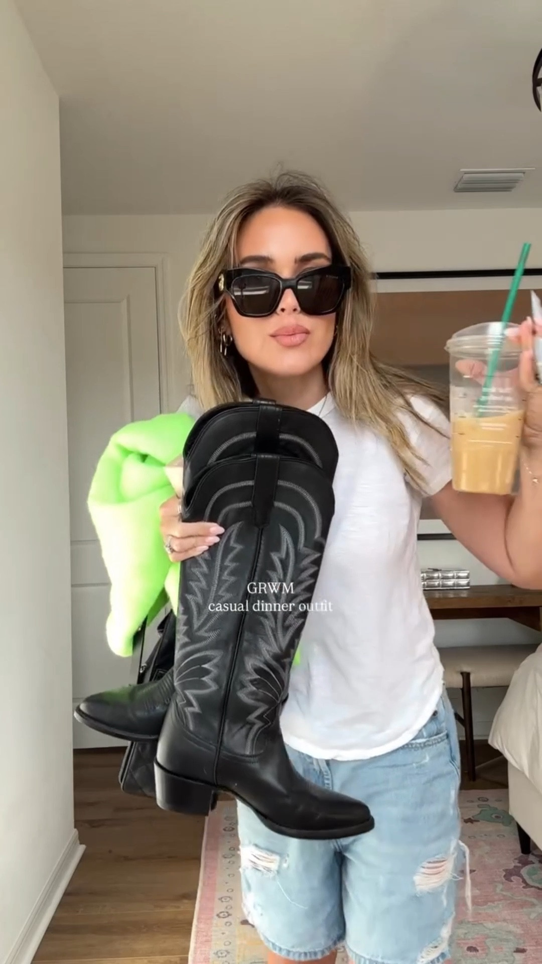 The heat is back & so are the jorts outfits. When I stop carrying cups, the bags can get smaller… but in the meantime 

Makeup:
@makeupforever wherever walnut lip liner 
@experimentwrld software lip treatment in byte
@yslbeauty make me blush in 6 rose haze 
@mykitsch hair perfume mists in warm sugar 

What I wore: 
@americanvintage_officiel Vito cardigan 
@zara jean shorts 
@tecovas Abby cowgirl boots 
@madewell white tee & belt 
@gucci sunnies

#LTKgrwm #LTKootd #LTKBeauty