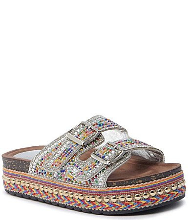 Azalea Wang Ezri Embellished Banded Platform Sandals - 6.5 | Dillard's