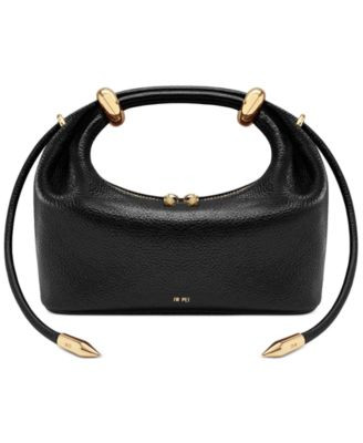 Jw Pei Ellie Metal Ring Embellished Top Handle Mini Satchel Handbag - Dark Brown | Macy's