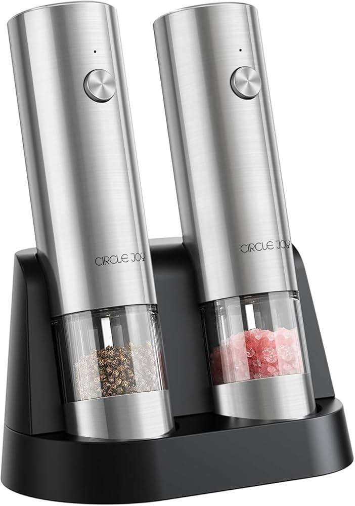CIRCLE JOY Electric Salt and Pepper Grinder Set Stainless Steel Spice Grinder Automatic Pepper Mi... | Amazon (US)