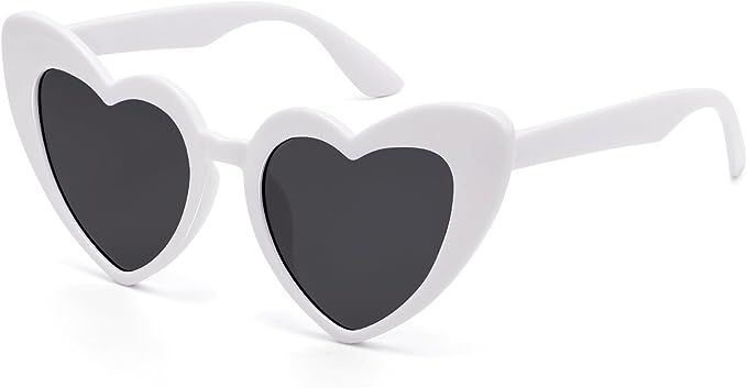 LIKSMU Heart Sunglasses for Women Trendy Cat Eye Love Shaped Sunglasses Vintage Lovely Retro Cute... | Amazon (US)