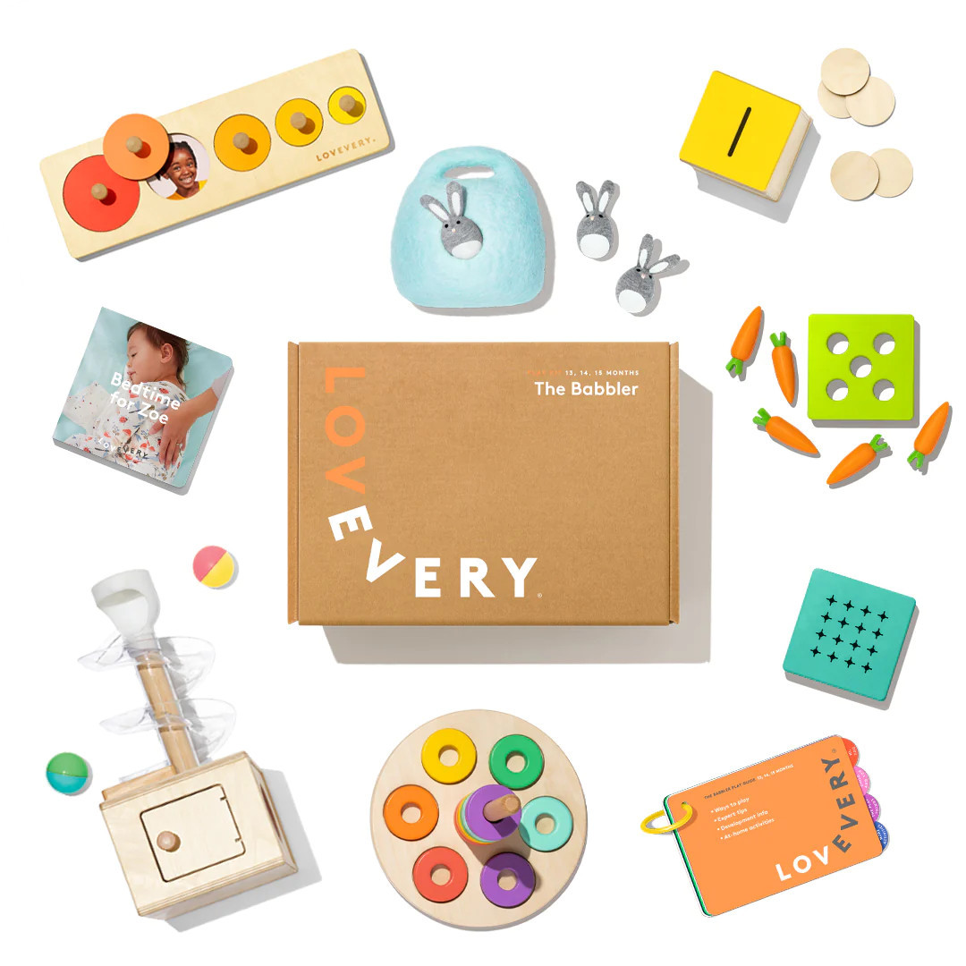 Lovevery Babbler Play Kit - Toys For 1 Year Old - Developmental Baby Toy Subscription Box - Ages 13-15 Months - The Play Kits By Lovevery | LOVEVERY