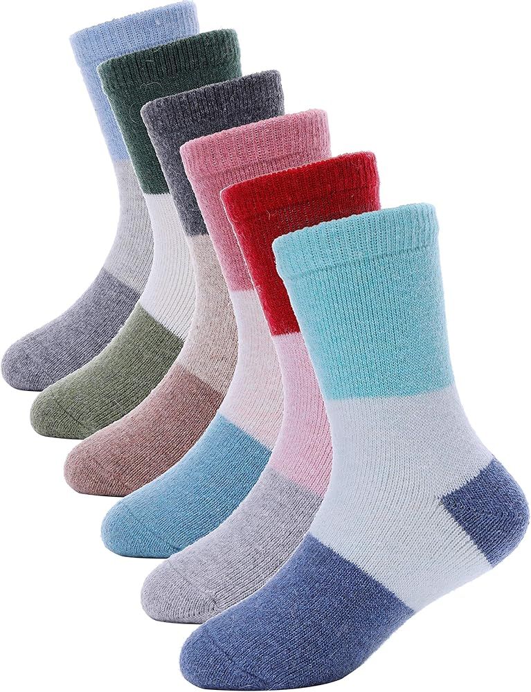 ANTSANG Kids Wool Hiking Socks Boys Toddlers Girls Winter Warm Thick Thermal Heavy Crew Cozy Boot Gi | Amazon (US)