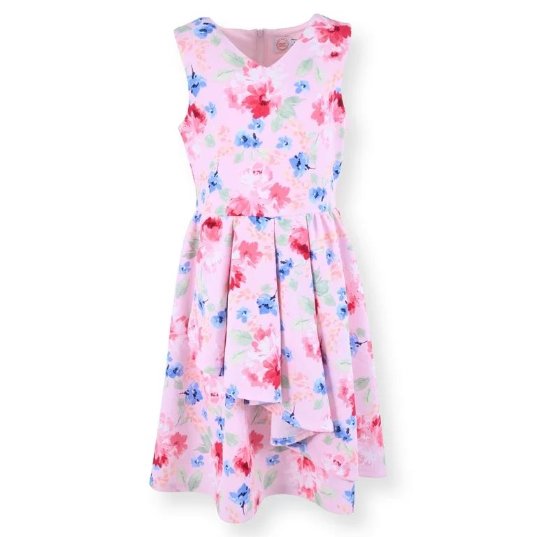 Wonder Nation Girls Floral Handkerchief Dress, Sizes 4-16 & Plus | Walmart (US)