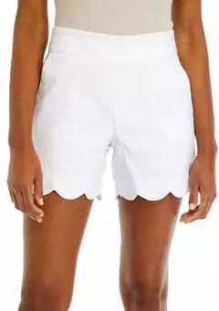 Crown & Ivy™ Women's Scalloped Solid Millenium Shorts | Belk