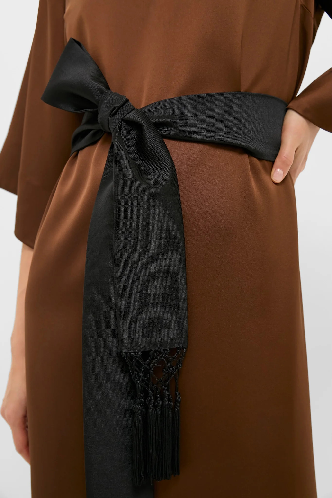 Chocolate Brown Satin Emiliana Maxi Dress | Tuckernuck (US)