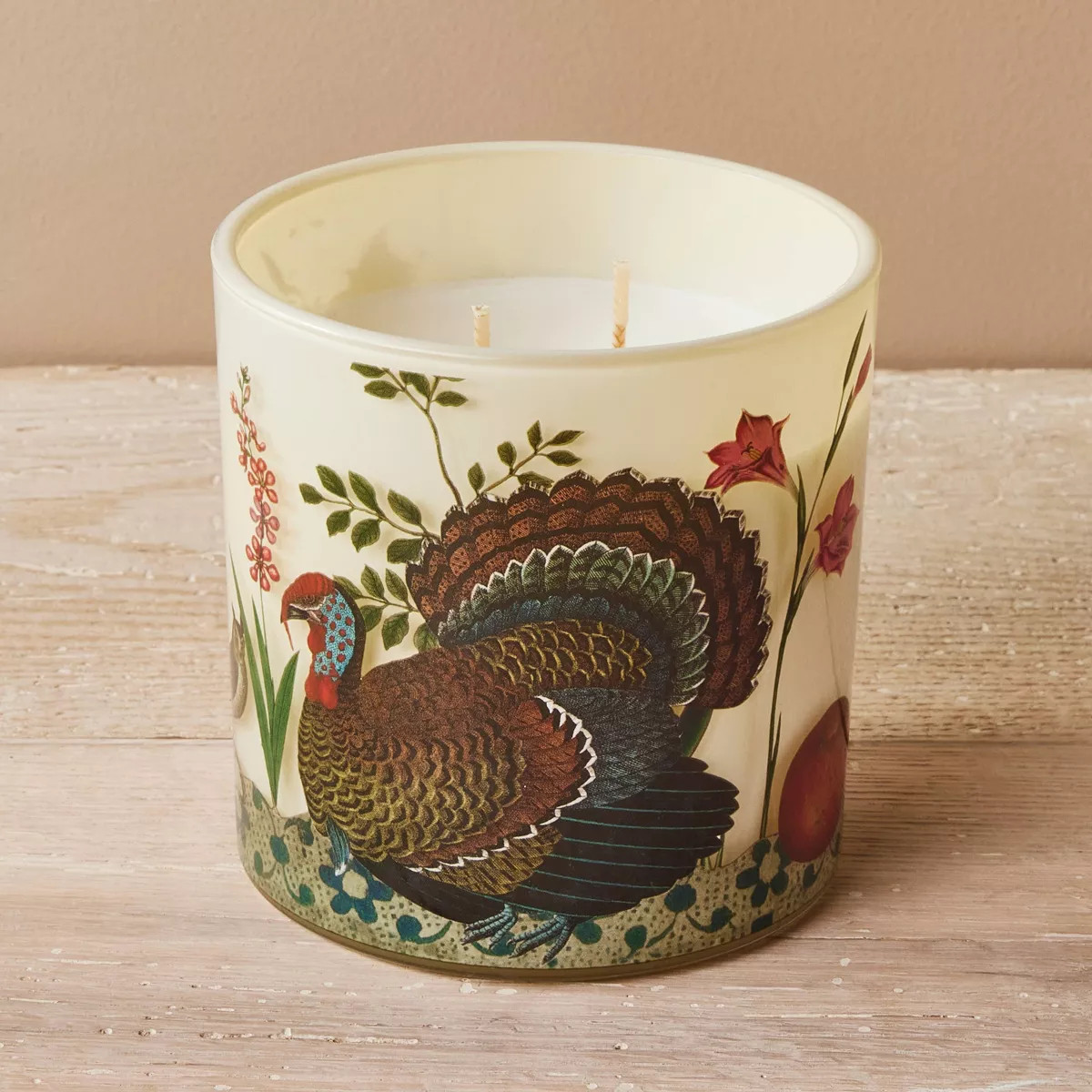 13oz 2-Wick Fall Turkey Decal Jar Candle Golden Forest Pine Fresh - John Derian for Target | Target