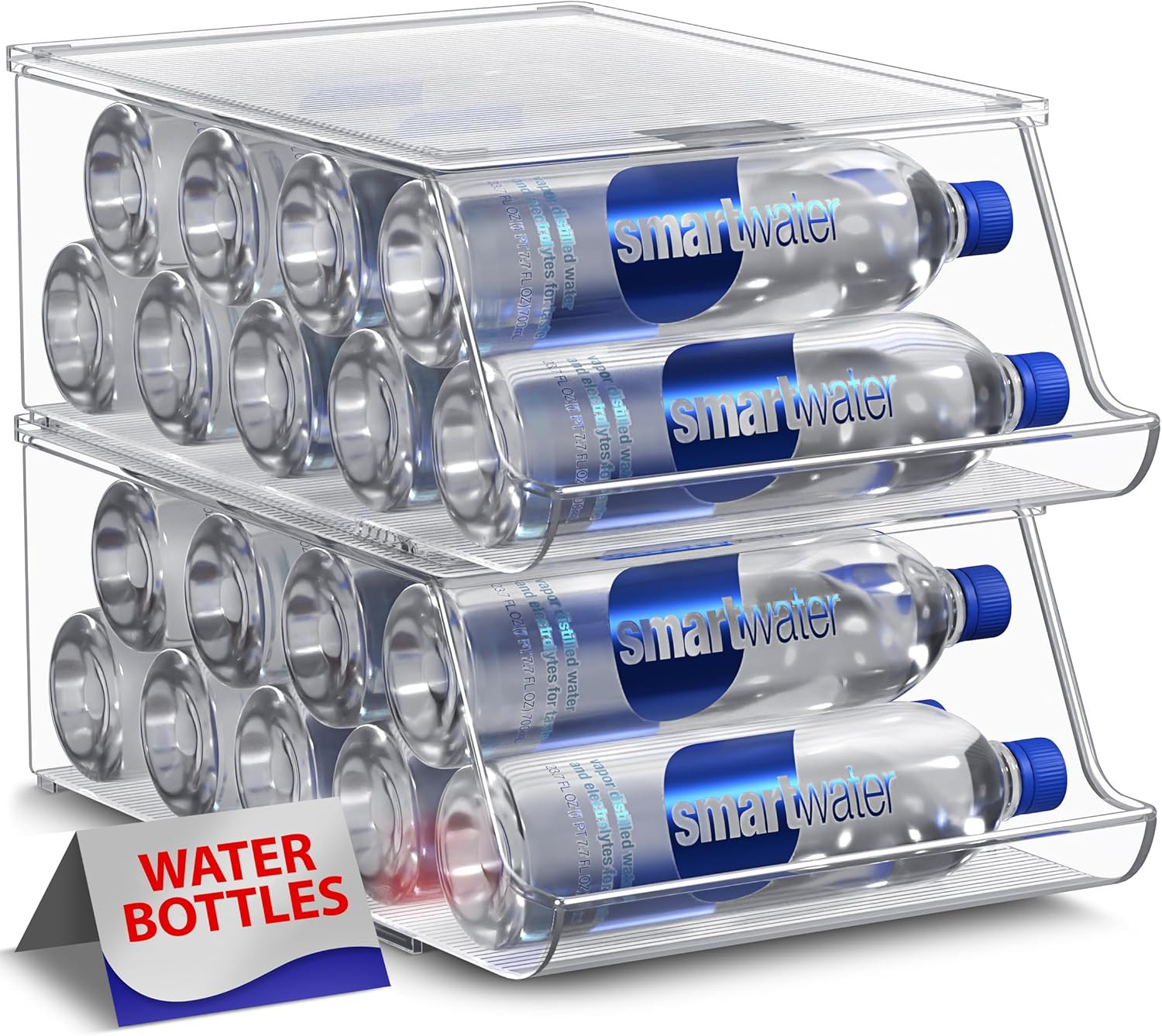 Sorbus Water Bottle Organizer for Fridge with Lid – Holds 9 Bottles – Stackable Drink Organiz... | Amazon (US)