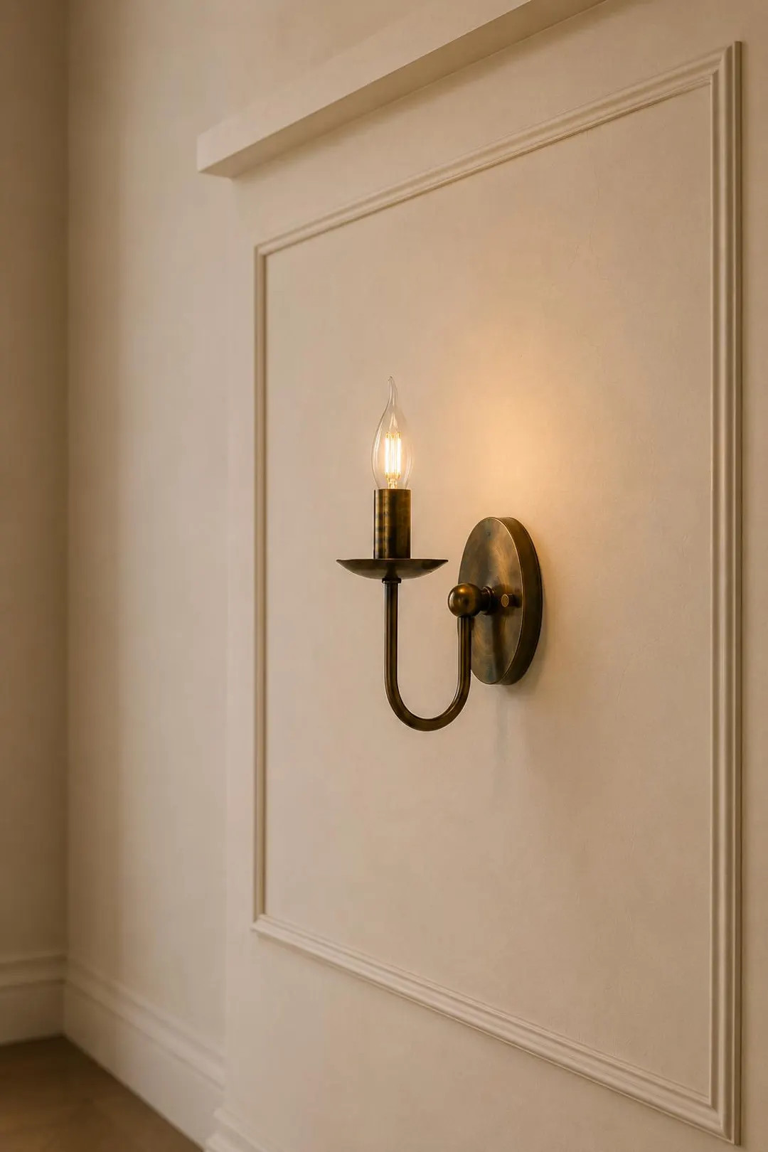 Solid Brass Wall Sconce \u2013 Polished Antique Patina Candle Light Fixture - Etsy | Etsy (Global)