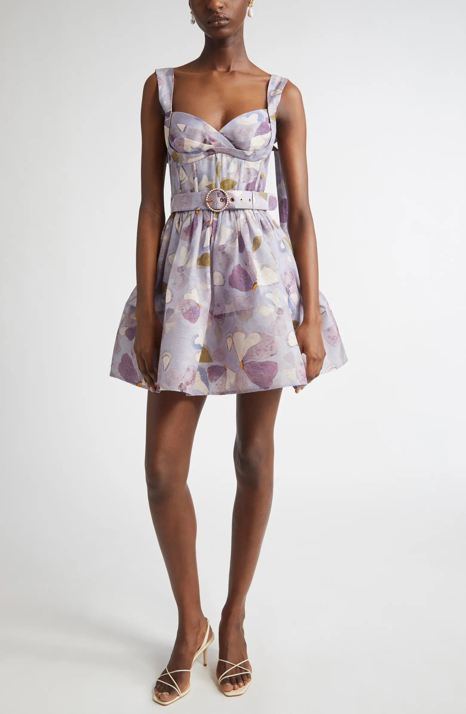 Zimmermann Dawning Belted Linen & Silk Bustier Minidress | Nordstrom | Nordstrom