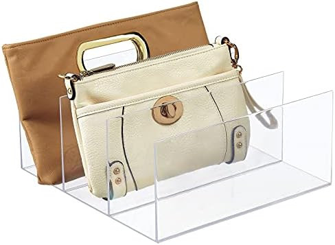 mDesign Plastic Purse and Handbag Organizer - Closet Storage System for Zipper Tote Bag, Purse, C... | Amazon (US)