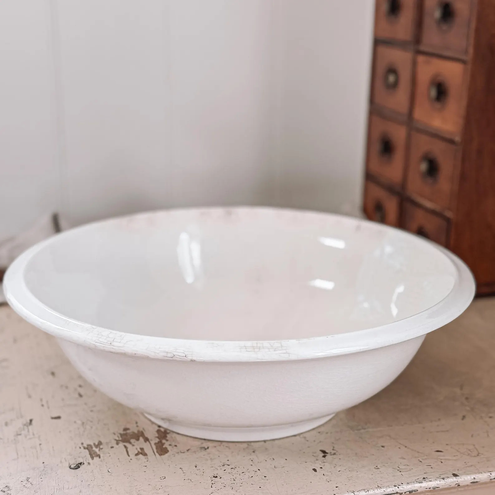 Antique Ironstone Bowl | Large White Bowl | 19th Century English Farmhouse Decor | Etsy (Global)