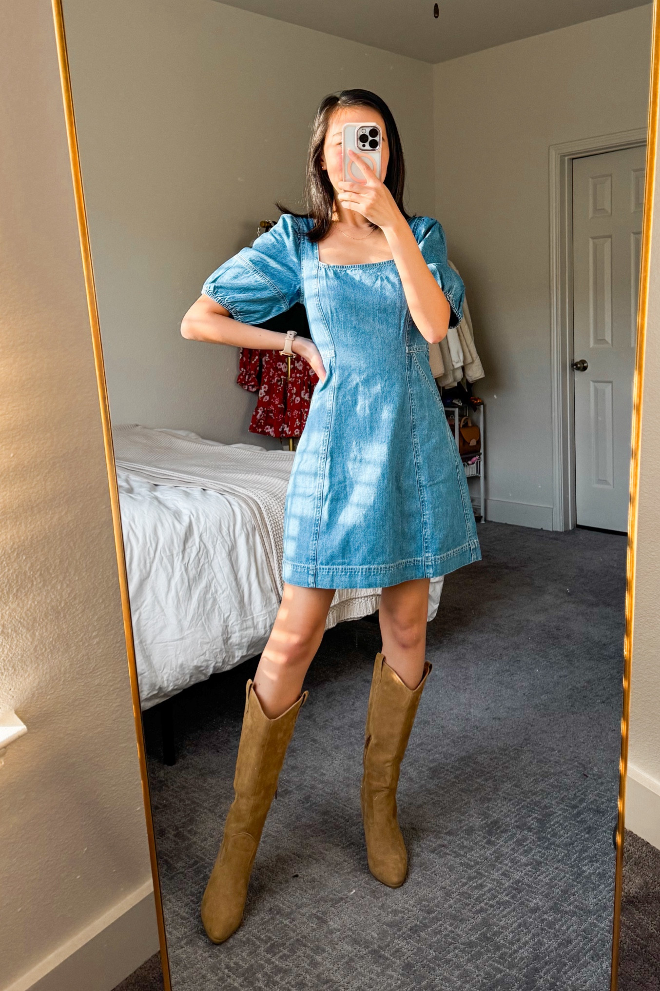 Dress (0), Madewell haul, date night outfit, rodeo outfit, denim dress, denim top, denim outfit, white top 

#LTKSeasonal #LTKsalealert #LTKfindsunder50