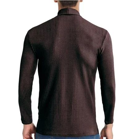 Bospose Boys Long Sleeve Men Turtleneck Sweaters Brown Sweater Slim Fit Sweaters For Men Men Solid R | Walmart (US)