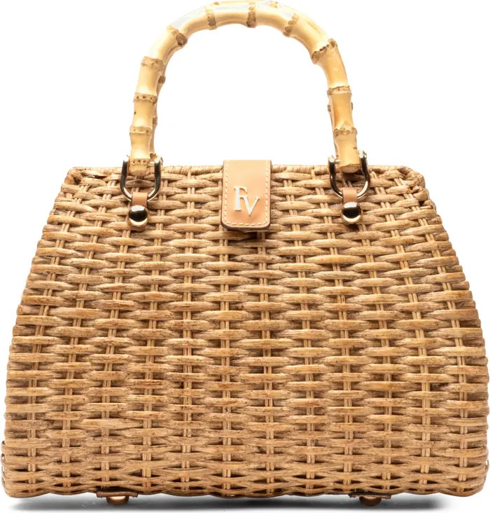 Rooster Woven Wicker Top Handle Bag | Nordstrom