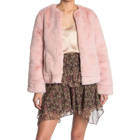 Walter Baker Pink Faux Fur Jacket (L) | Poshmark