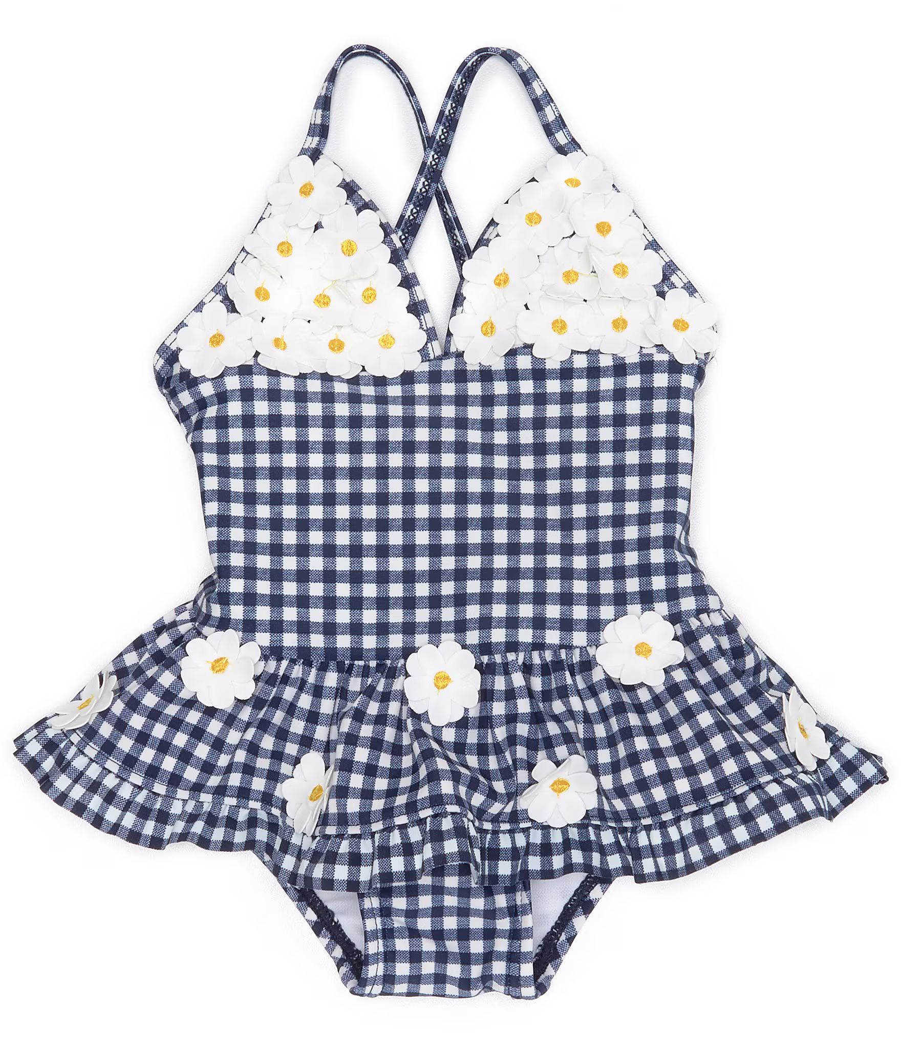 Baby Girls 3-24 Months Daisy Gingham Print Skirted 1-Piece Swimsuit | Dillard's
