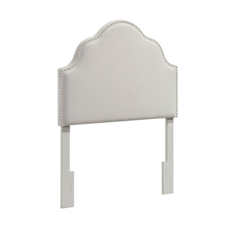 Twin Glam Nailhead Trim Upholstered Headboard White - HomeFare | Target