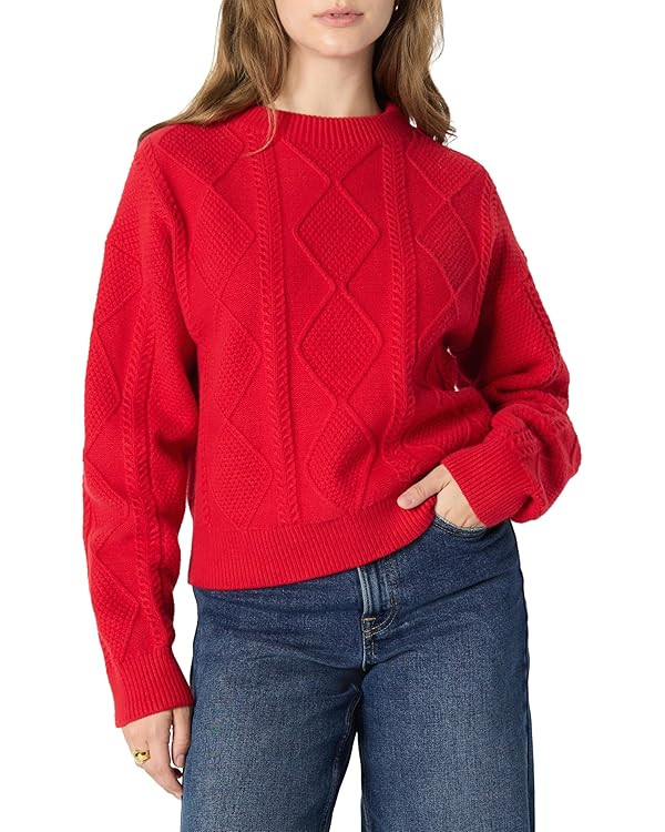 Amazon Essentials (Demi's Pick) Women's Relaxed-Fit Cable Crewneck Sweater | Amazon (US)