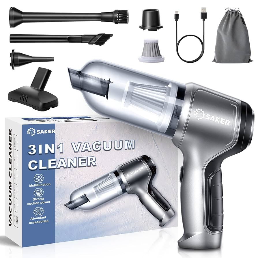 Saker Handheld Vacuum Cleaner Car - Wireless Mini Vacuum Cleaner 3 in 1 Multifunctional Brushless... | Amazon (US)