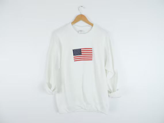 New Retro American Flag Crewneck Sweatshirt // Size S-3XL | Etsy (US)
