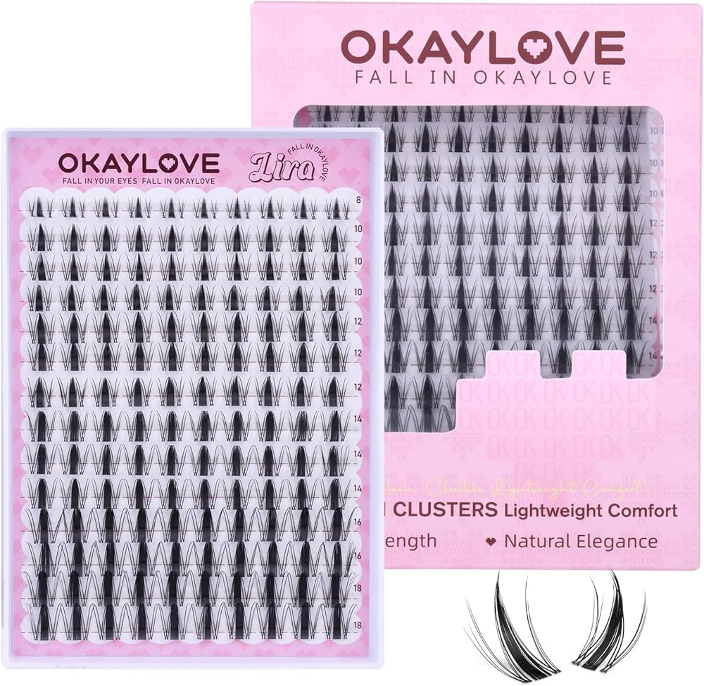 OKAYLOVE Manga Lash Clusters with Spikes, LIRA 8-18mm DIY Cluster Eyelash Extensions Kit, 140pcs ... | Amazon (US)
