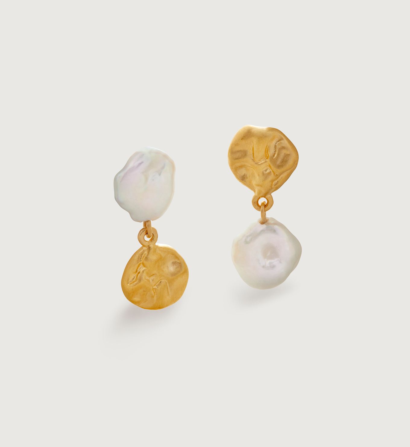 Keshi Pearl Stud Drop Earrings | Monica Vinader (US)