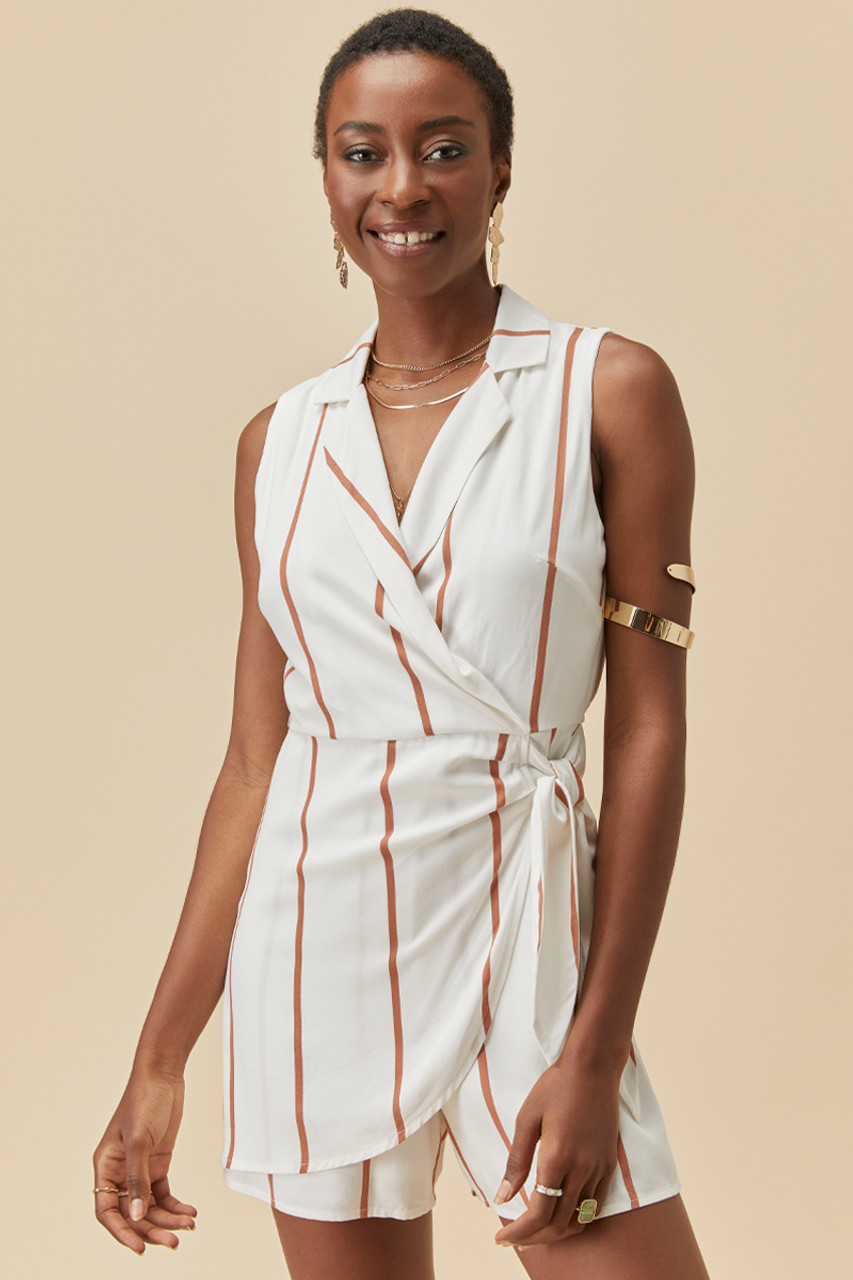 Kennedy Striped Romper | Francesca's