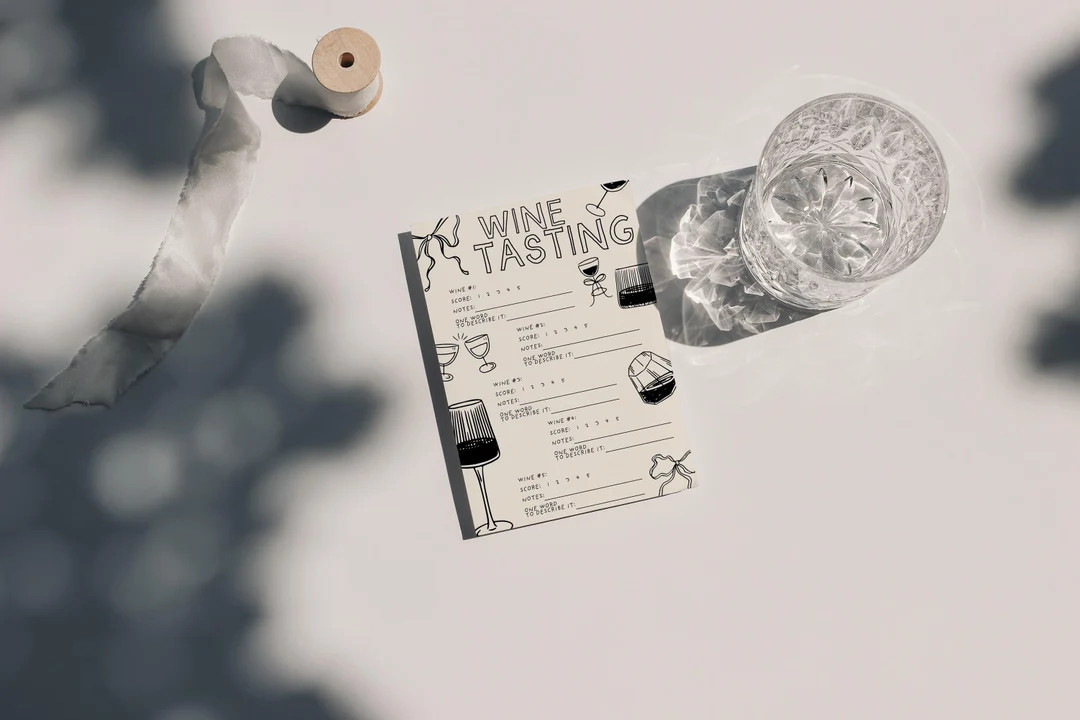 Wine Tasting Score Card, Wine Tasting Sheet, Printable Wine Tasting Card, Wine Themed Games, Inst... | Etsy (US)