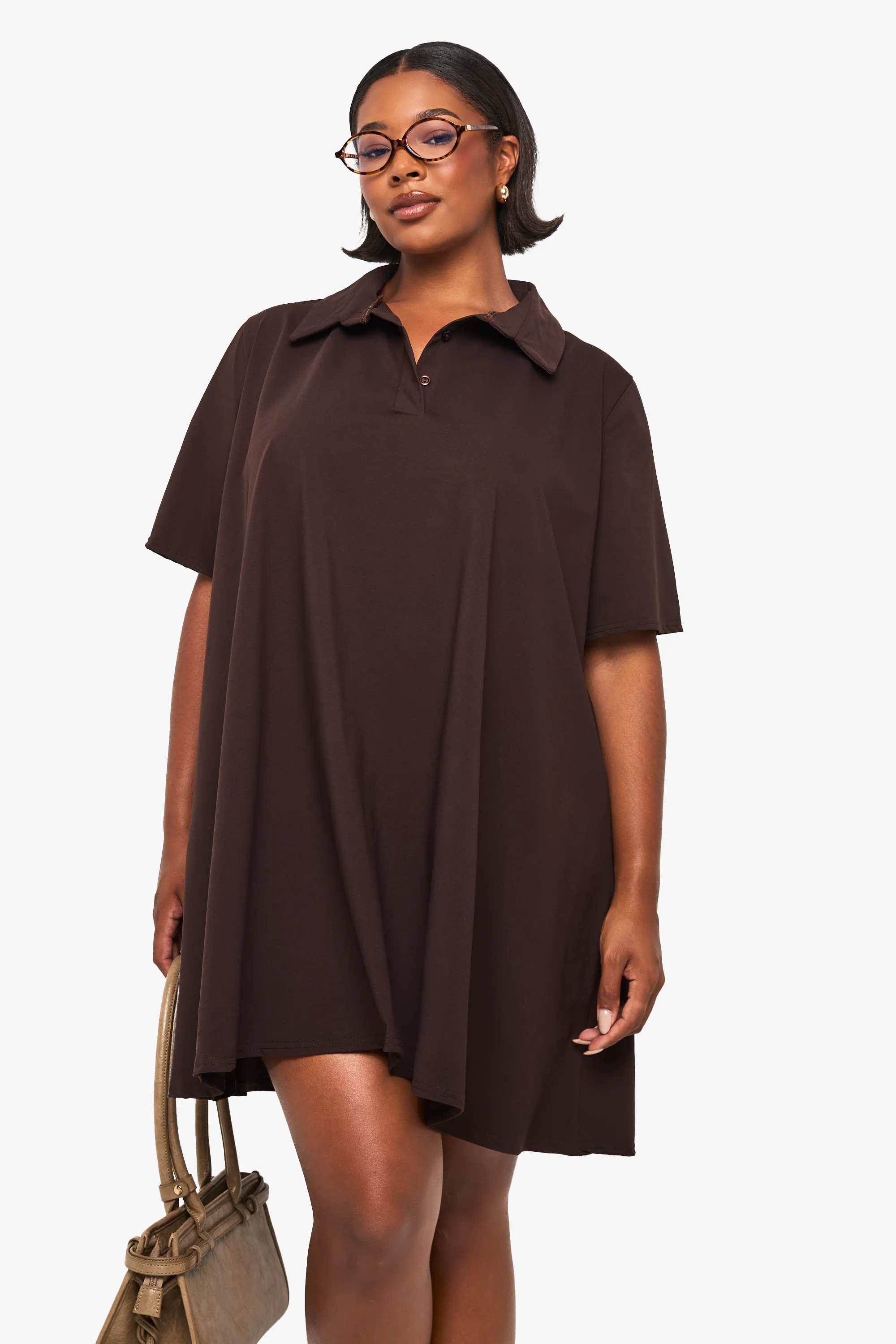 Plus Collared Swing Shirt Dress | boohoo (US & Canada)