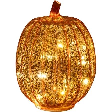 Mercury Glass Pumpkin Light with Timer for Halloween Pumpkin Decorations Fall and Thanksgiving Decor | Walmart (US)