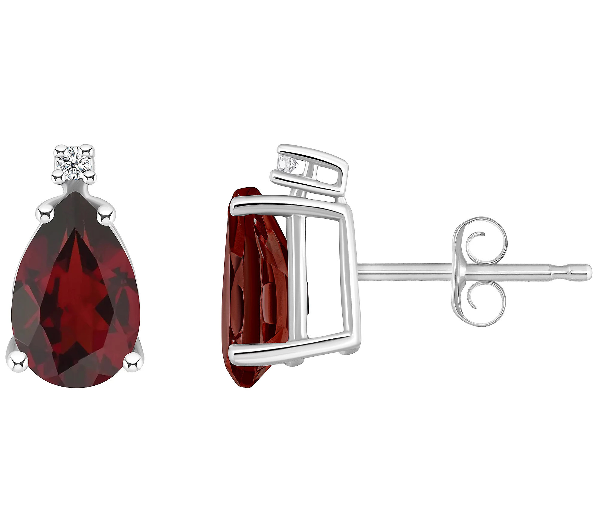 14K Gold 2.40 cttw Garnet Diamond & Accent Earrings | QVC