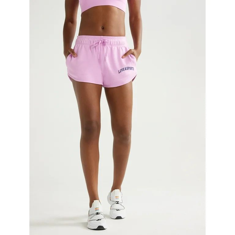Love & Sports Women’s French Terry Graphic Shorts, 3.5” Inseam, Sizes XS-XXXL | Walmart (US)