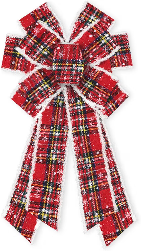 ABTOLS Large Christmas Bows for Wreath, Red Buffalo Plaid Wreath Bows Christmas Vintage Velvet Bo... | Amazon (US)