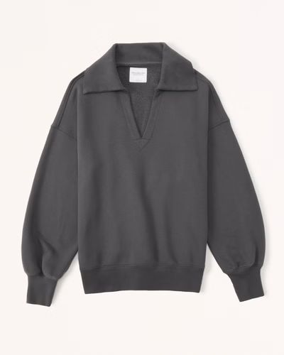 Women's Drama Collar V-Neck Sweatshirt | Women's Tops | Abercrombie.com | Abercrombie & Fitch (US)