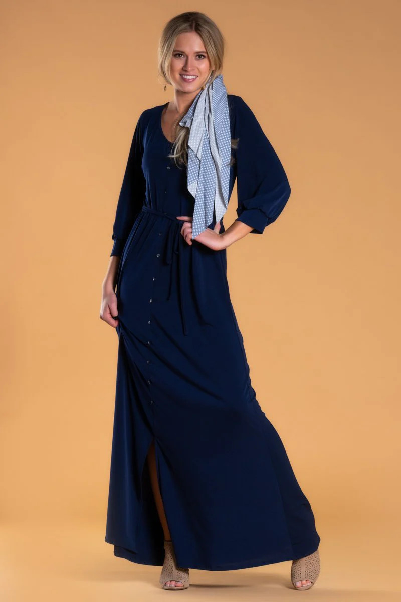 Brigitte Brianna V-Neck Maxi Dress | Sexy Modest
